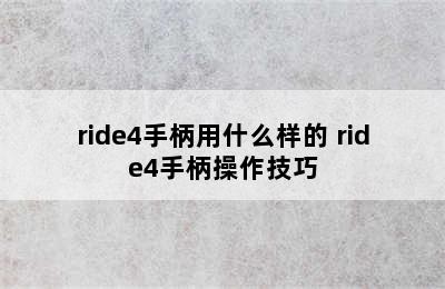 ride4手柄用什么样的 ride4手柄操作技巧